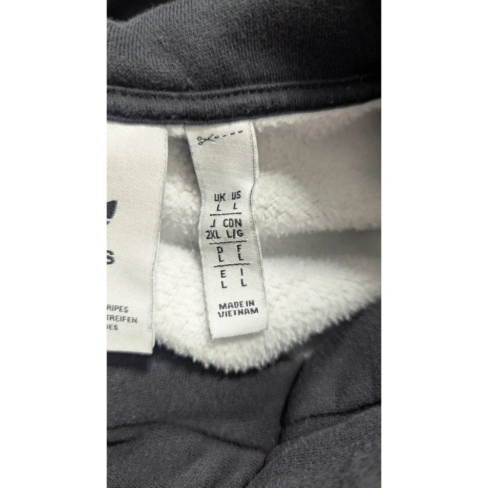 Adidas Originals Hoodie Men Large Black Big Random Trefoil Logo Retro Athleisure